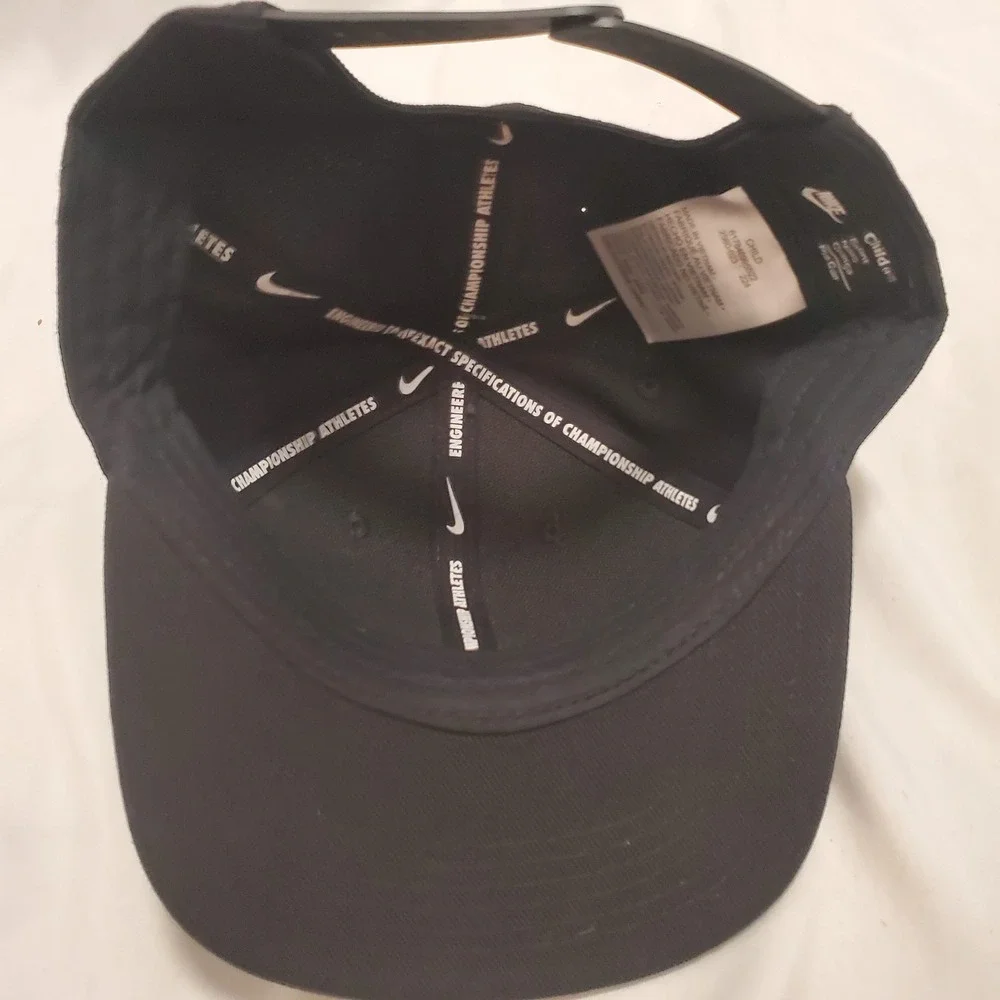 Nike True Black Snapback Flat Brim Pro Cap Baseball Hat Child 4-7 NWT 2560-023